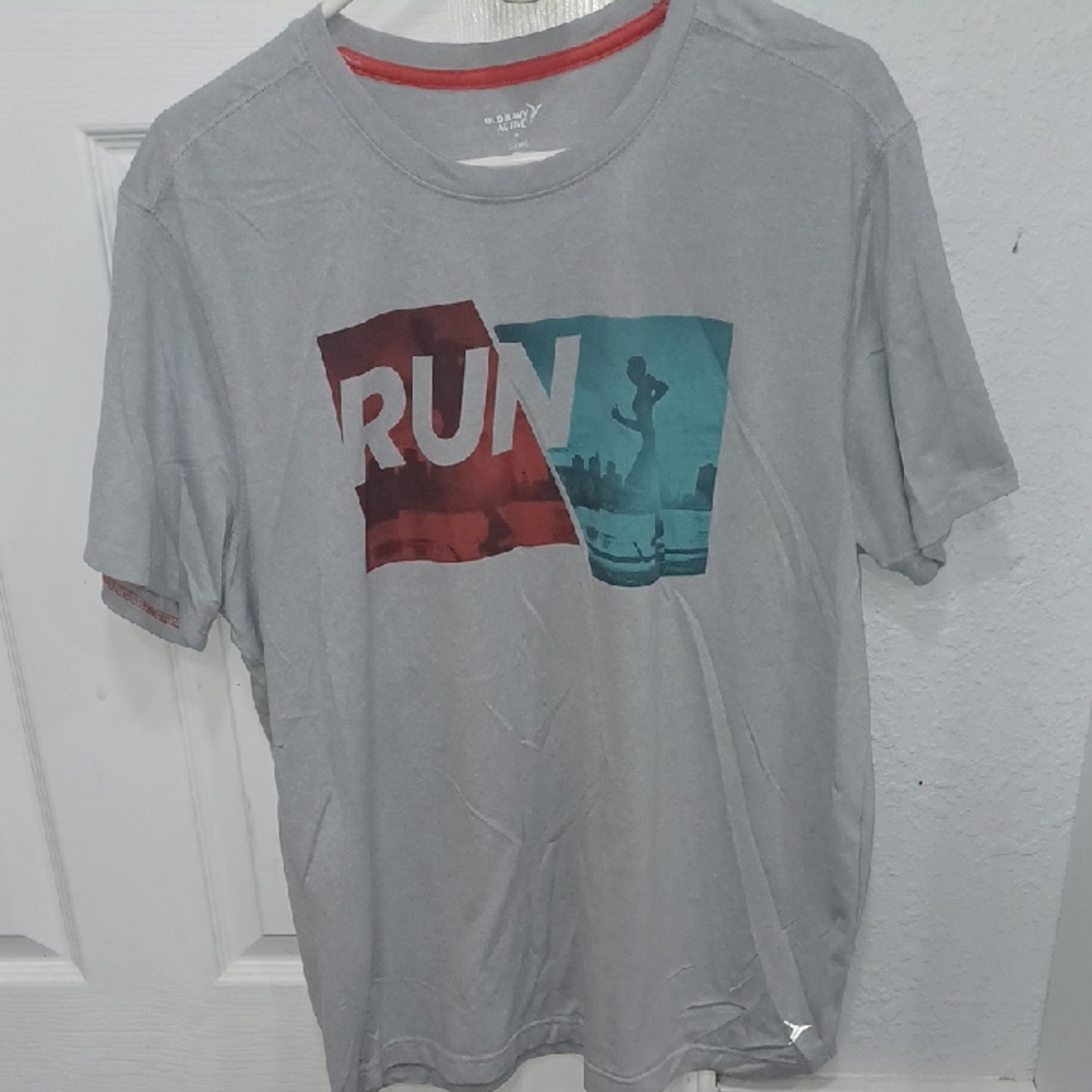 Gray RUN Graphic T-Shirt